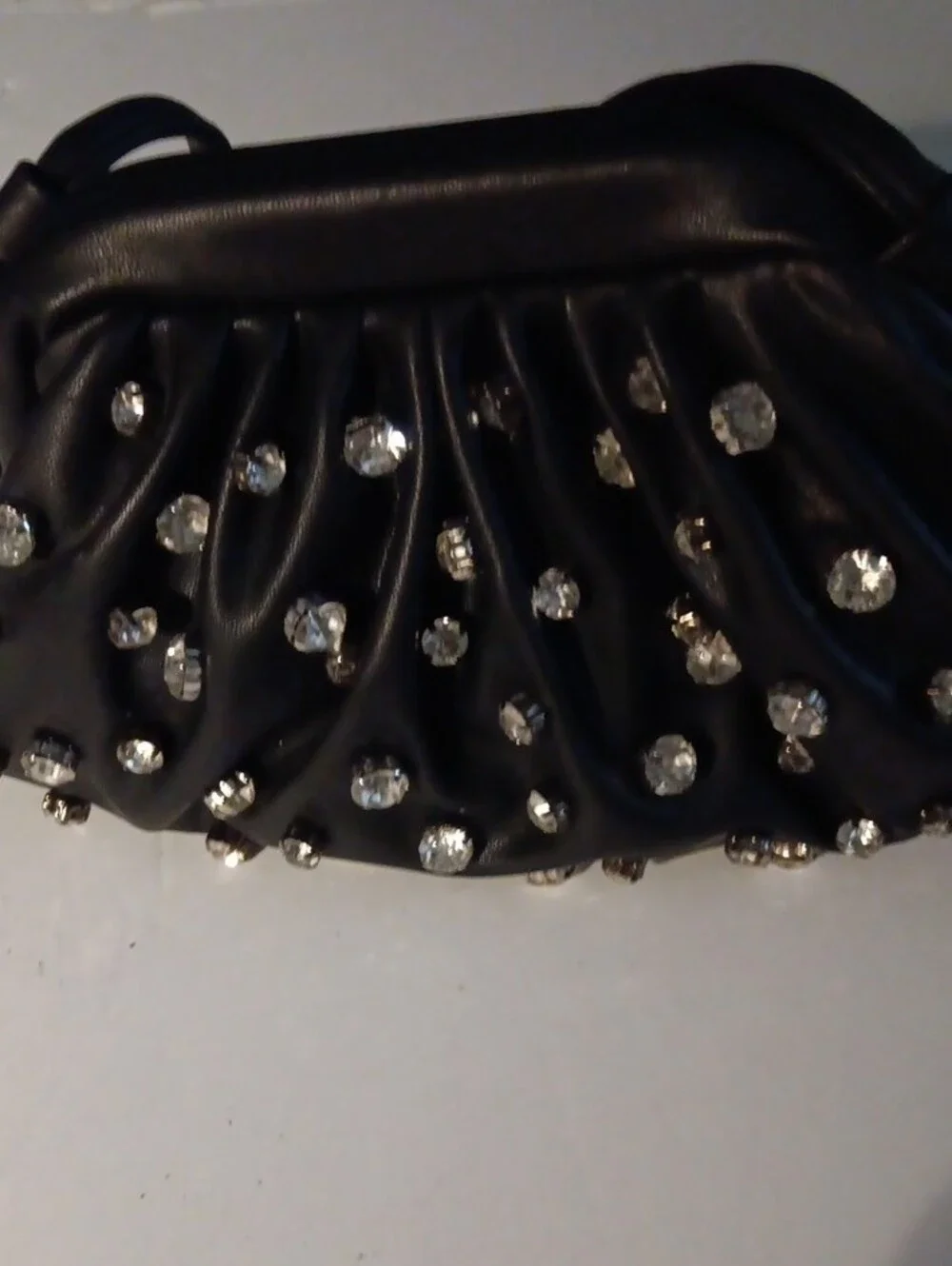 Black Crystal-Studded Women's Clutch Inzi